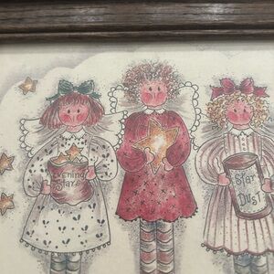 Three Sister Angels Picture Wooden Frame Sweet Home Decor Final Sale